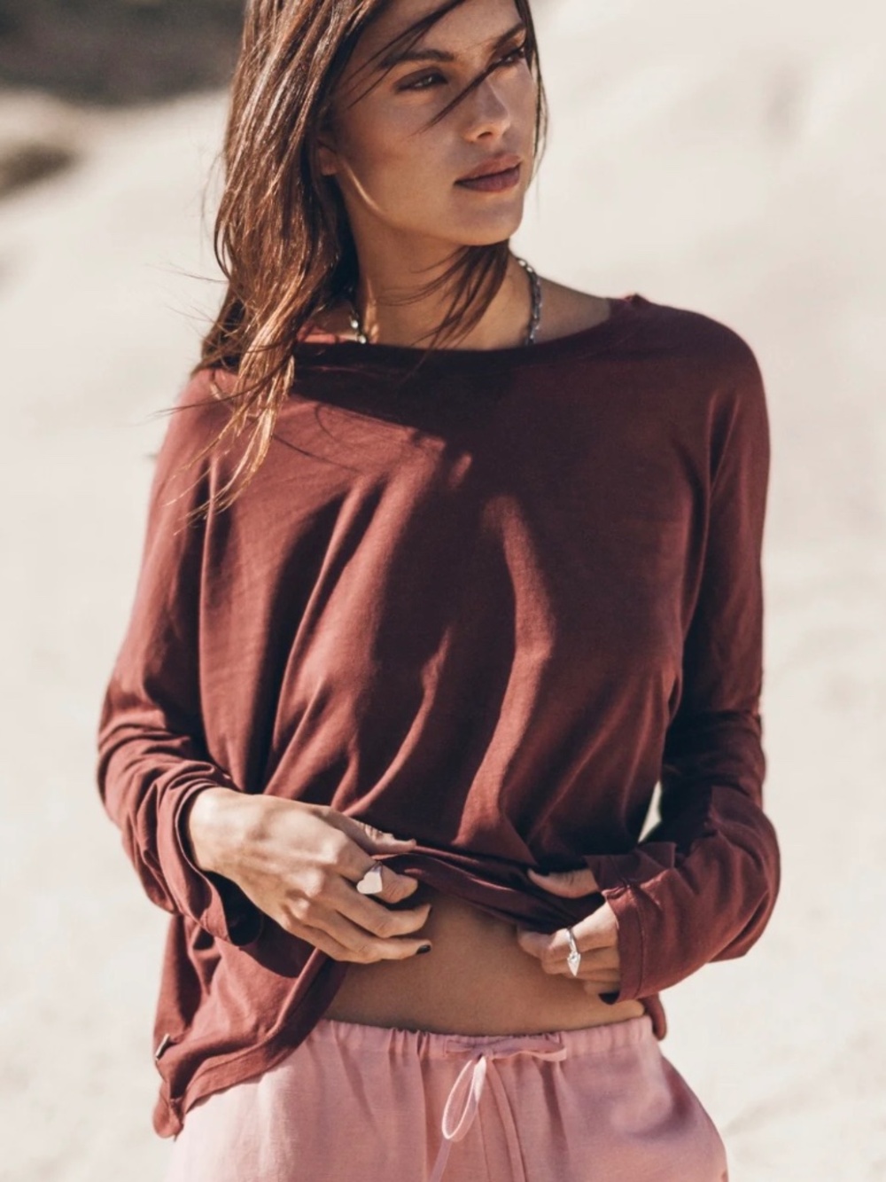 Mikuta The Red Thin Loose Long Sleeve Shirt Oversized XS